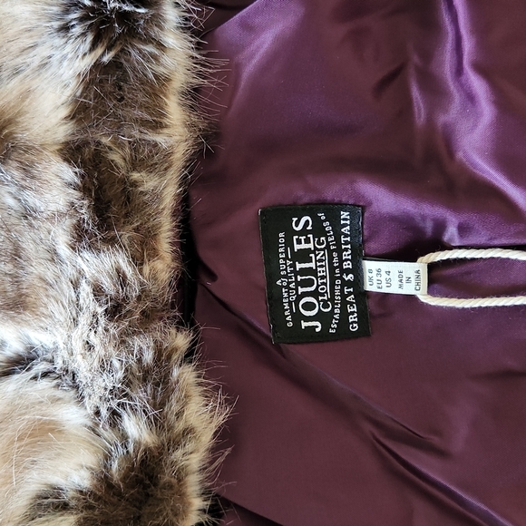 Joules Burgundy Caldcott Puffer Coat - Picture 8 of 11